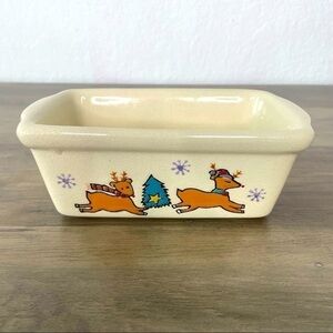 𝅺vintage Garden Ridge Christmas Reindeer Mini Loaf Pan